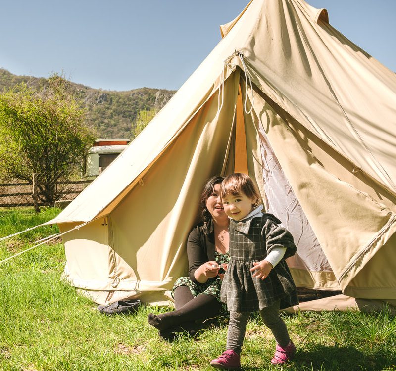 The OK Corral Glamping tent Farmstay from Meanderbug. Located near Skadar Lake in Montenegro.