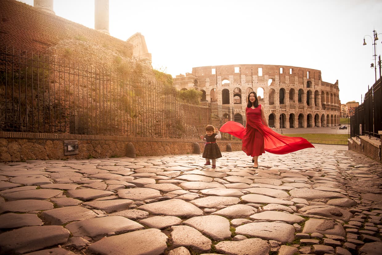 The Roman Colosseum Photographed from Via Sacra