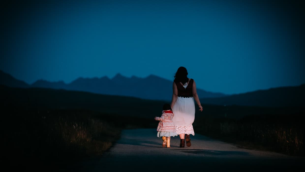 A night time photo on the Isle of Skye in Scotland, shot with a zoom lens.