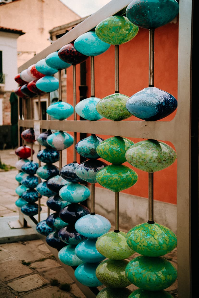 A giant glass abacus on Murano, Italy