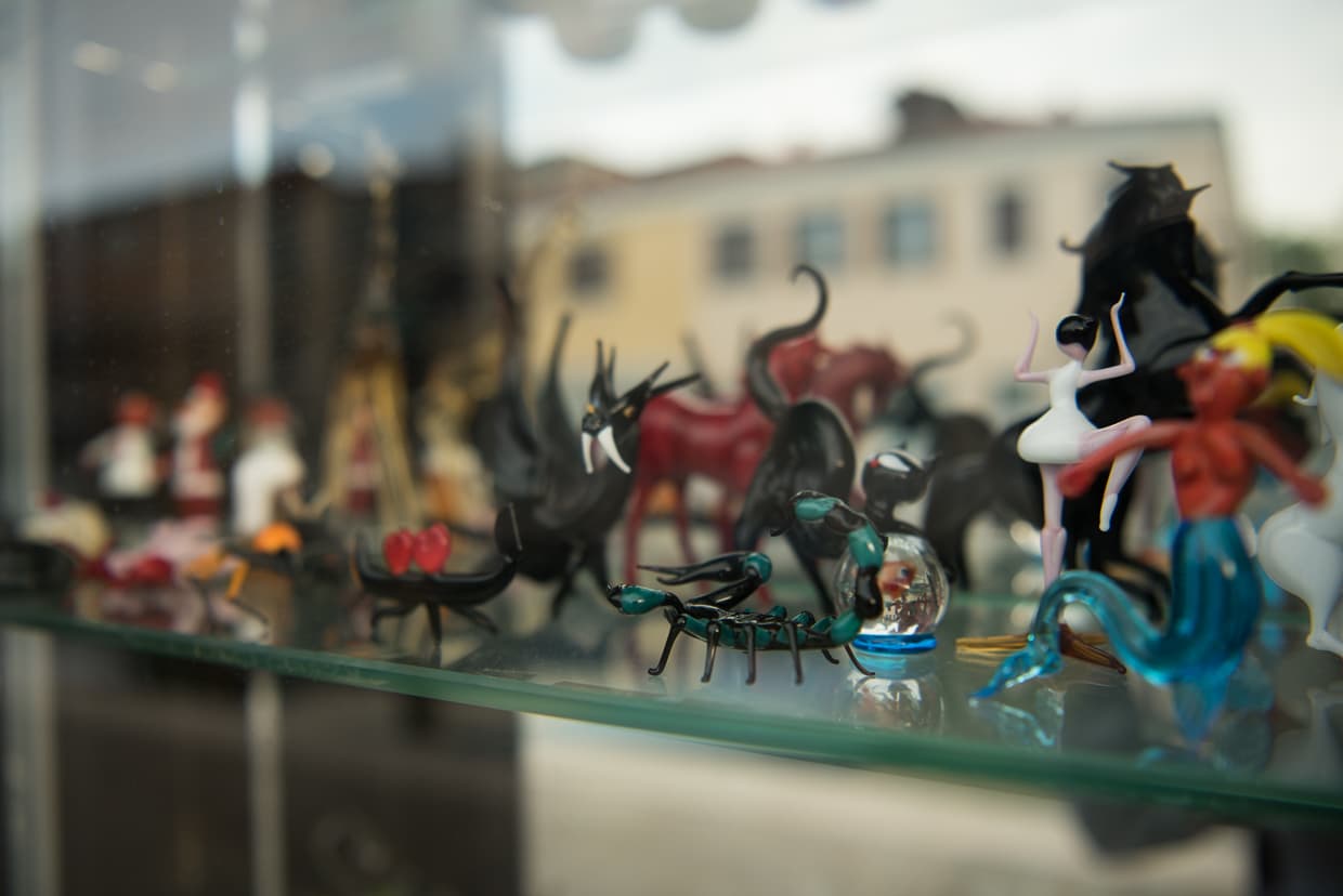 Murano glass figurines.