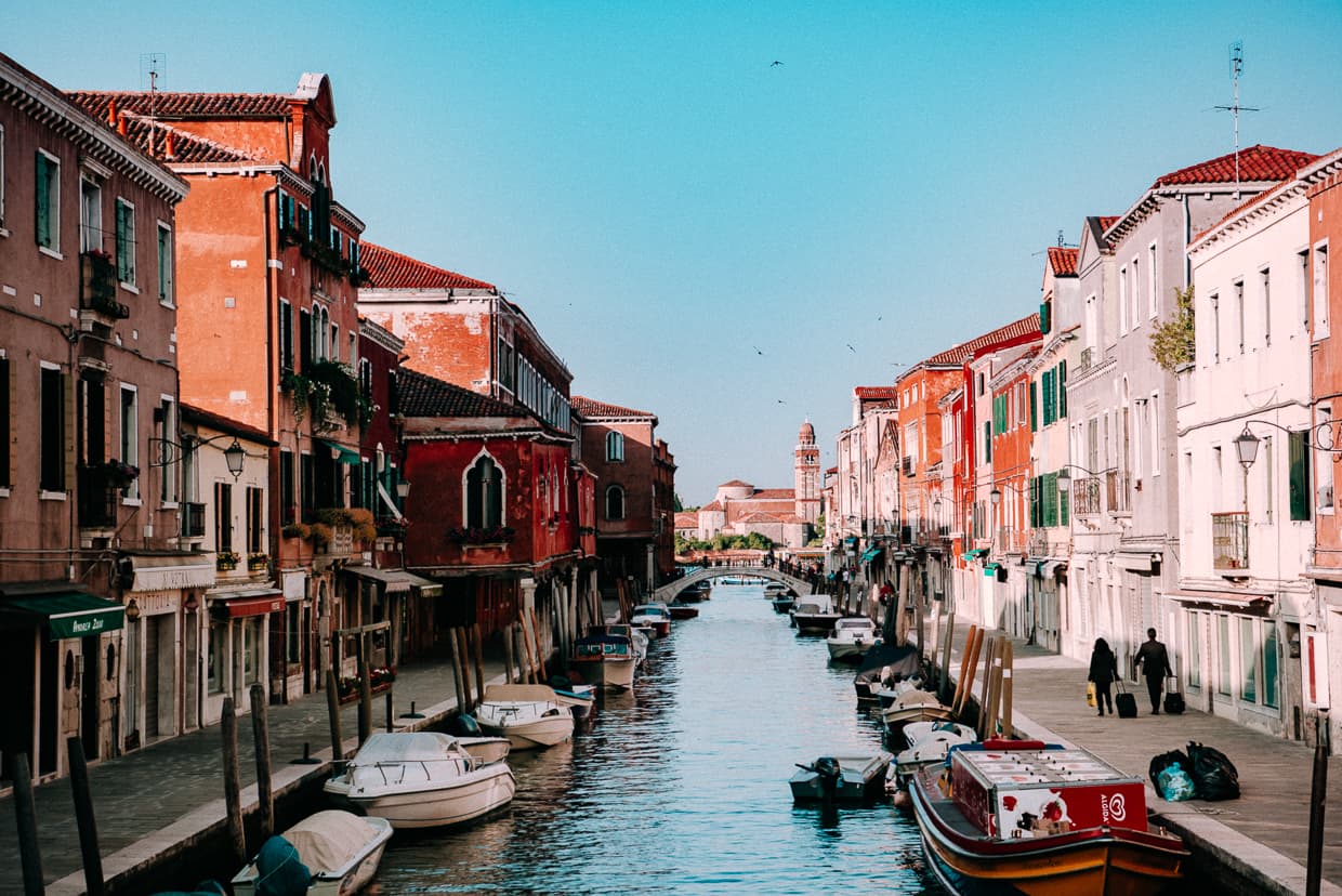 A canal on the Venetian island of Murano, Italy.