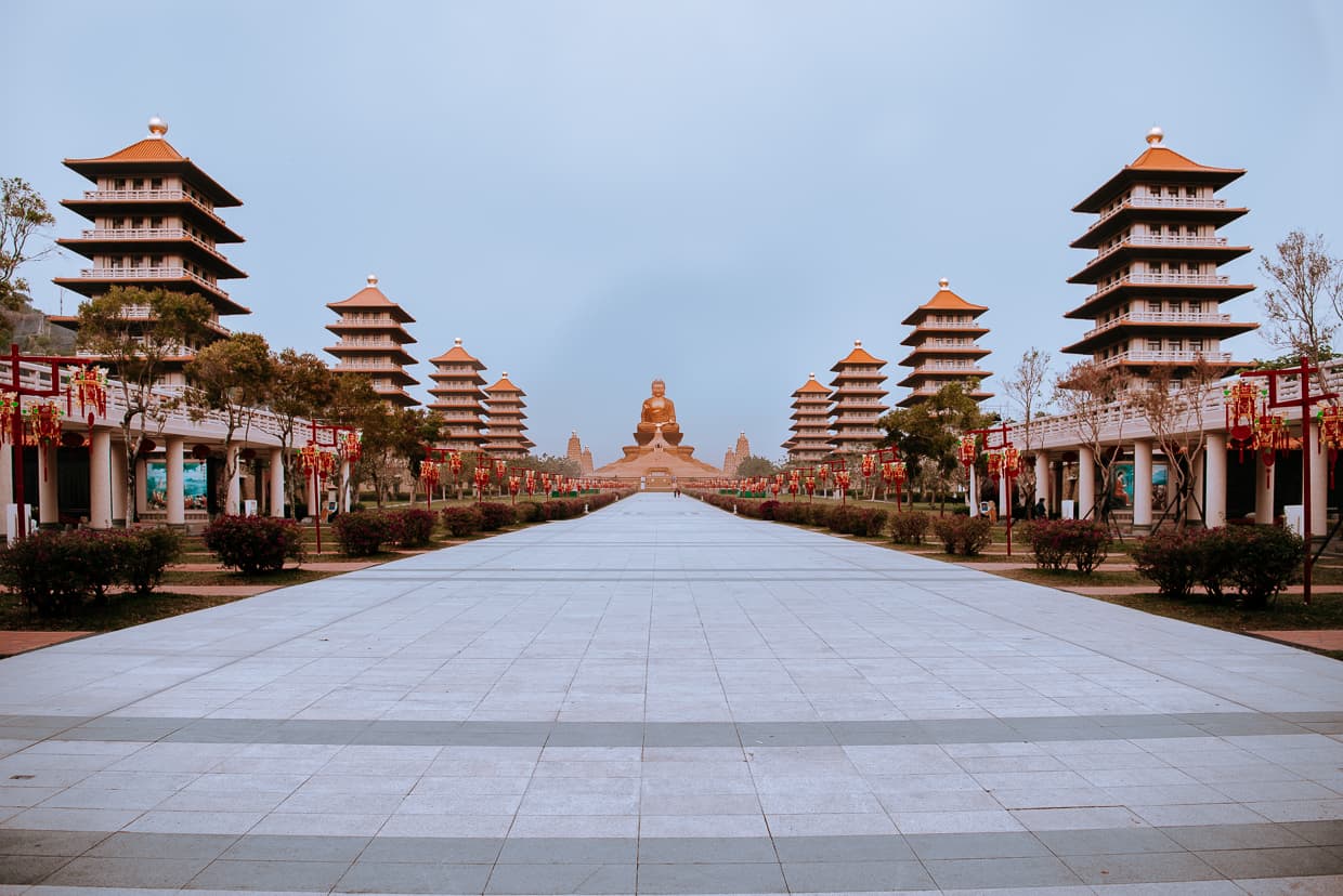 Early morning inside the Buddha Museum grounds.