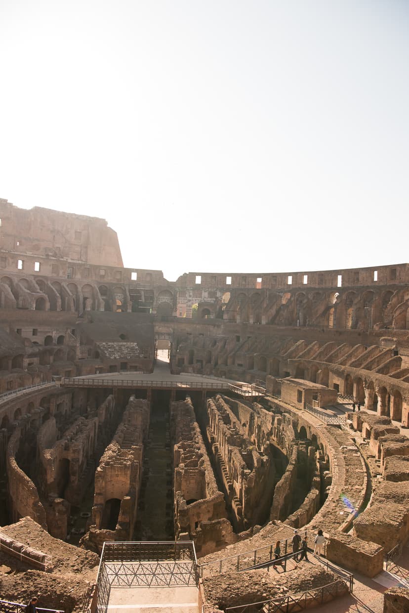 One part of a stitched photo of the Roman Colosseum
