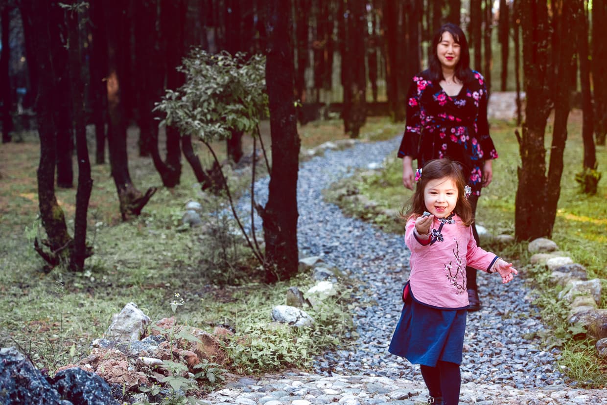 Walking through the woods on Lion Hill.