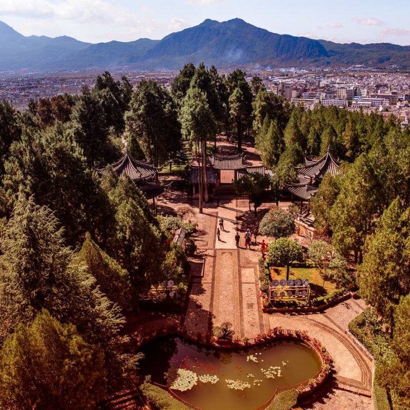 Lion Hill from Wangu Tower in Lijiang, China Old Town.