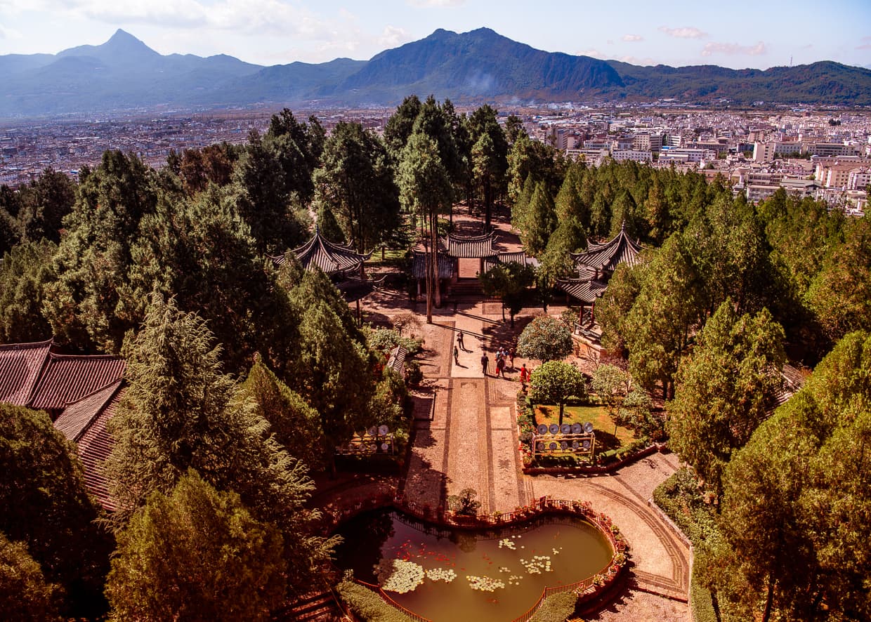 Lion Hill from Wangu Tower in Lijiang, China Old Town.