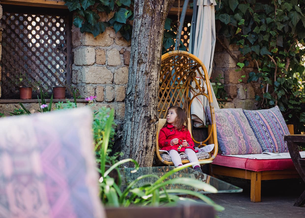 The swing on the hotel patio. Lijiang, China.