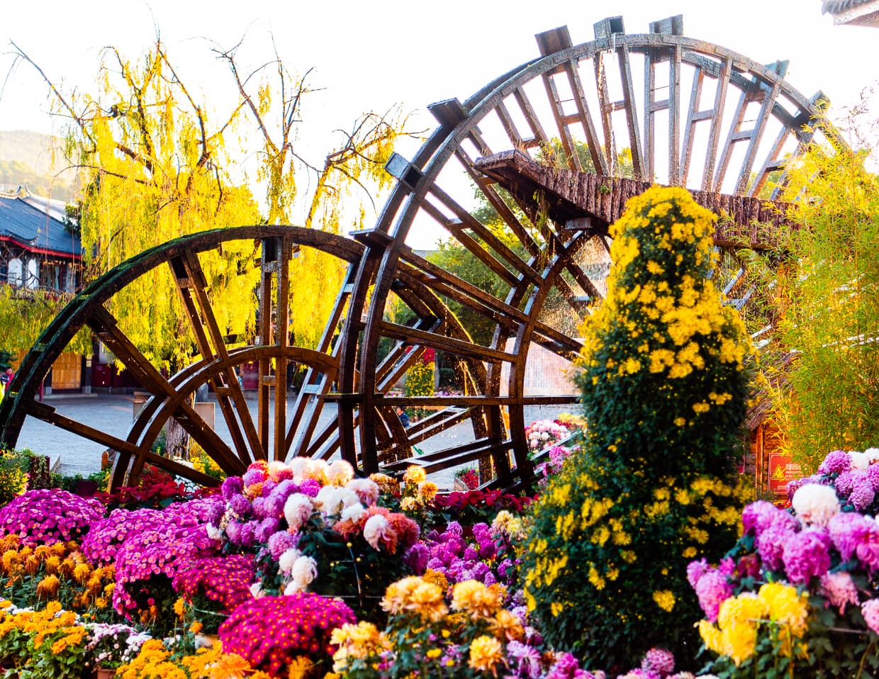 The Big Water Wheel at the Lijiang Old Town North Gate.