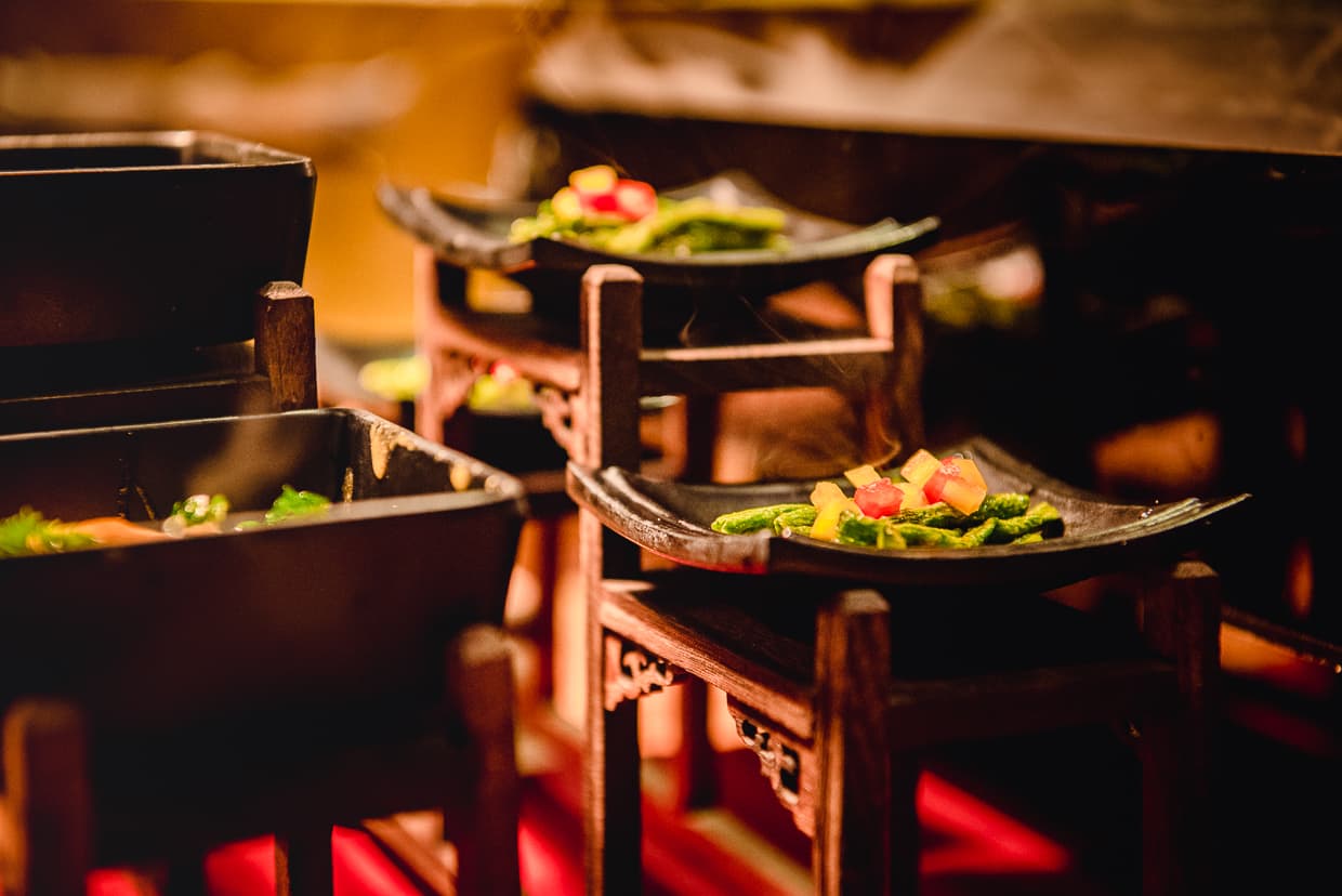 A fancy vegetarian restaurant in Dali, China.