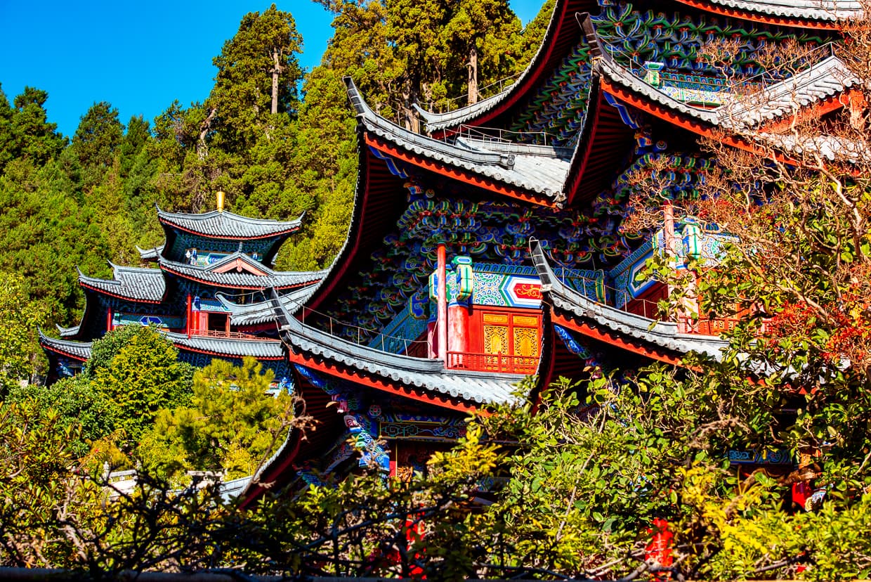 Asian rooftops in Lijiang, China.