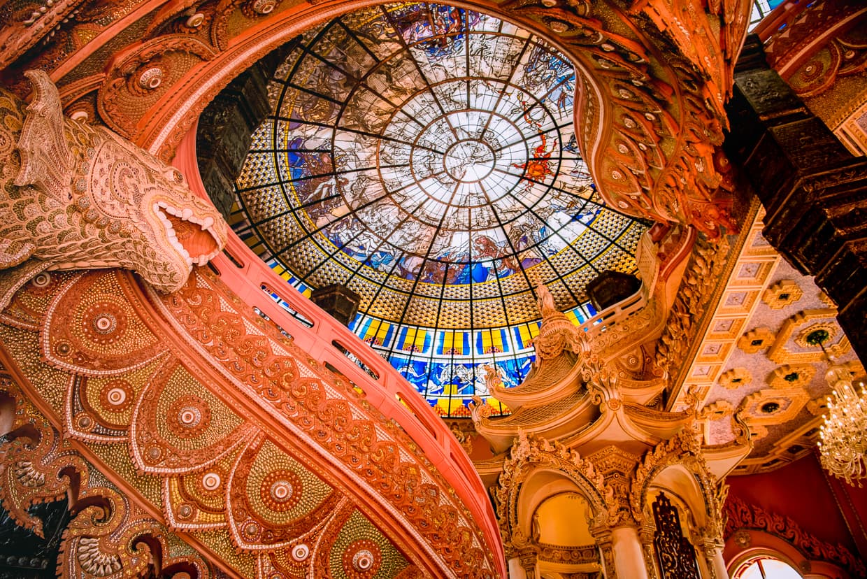 The underside of the Erawan Museum staircase.