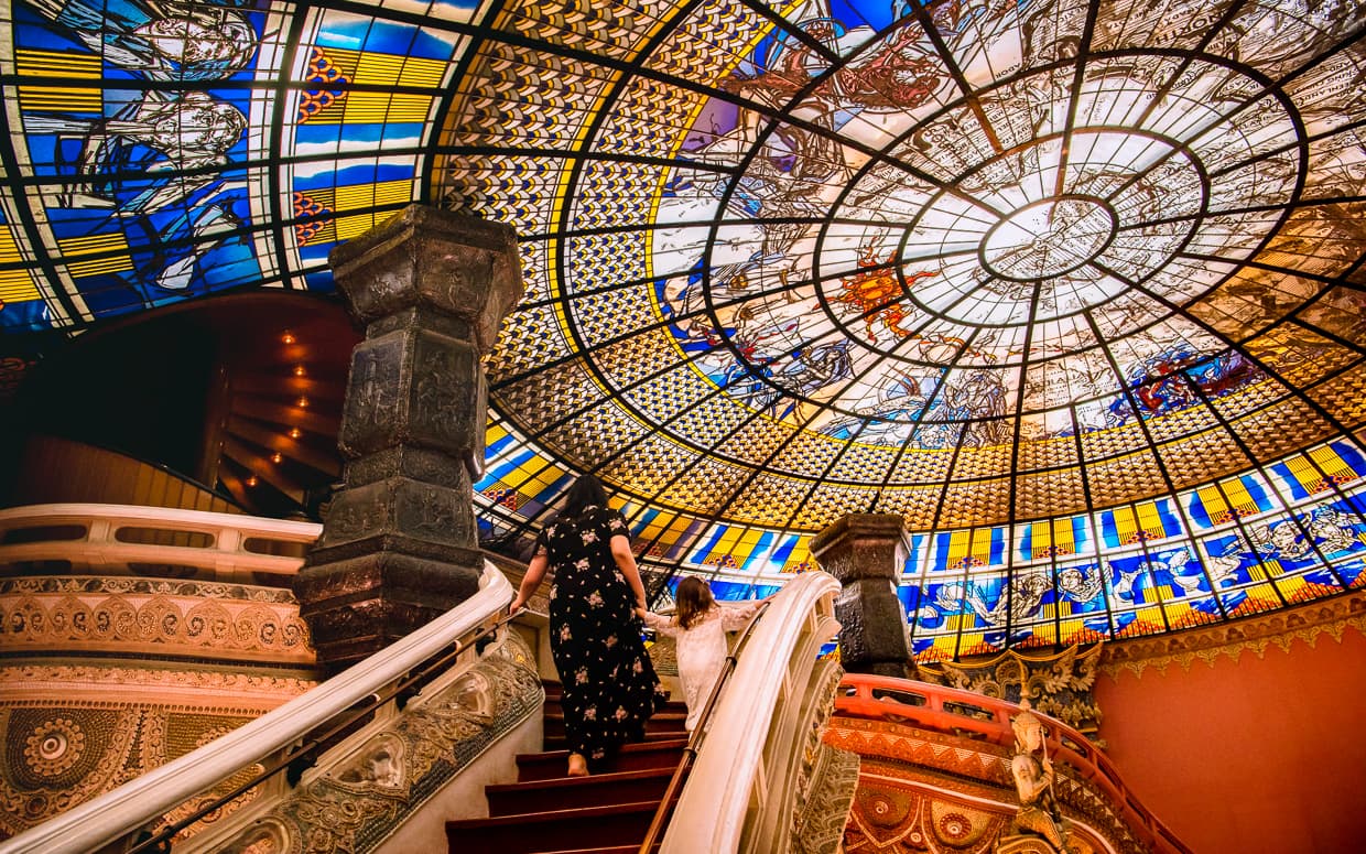 The Erawan Museum Stained Glass Ceiling by Jacob Schwarzkopf.