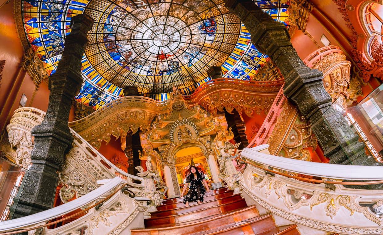 The beautiful interior of the Erawan Museum in Bangkok, Thailand.