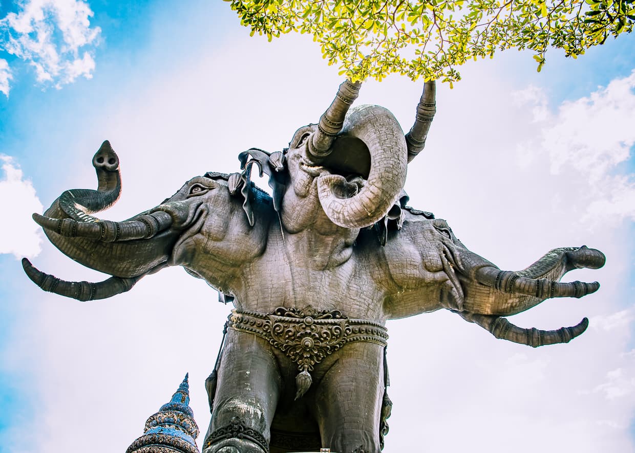 The Erawan Museum elephant statue. Bangkok, Thailand.