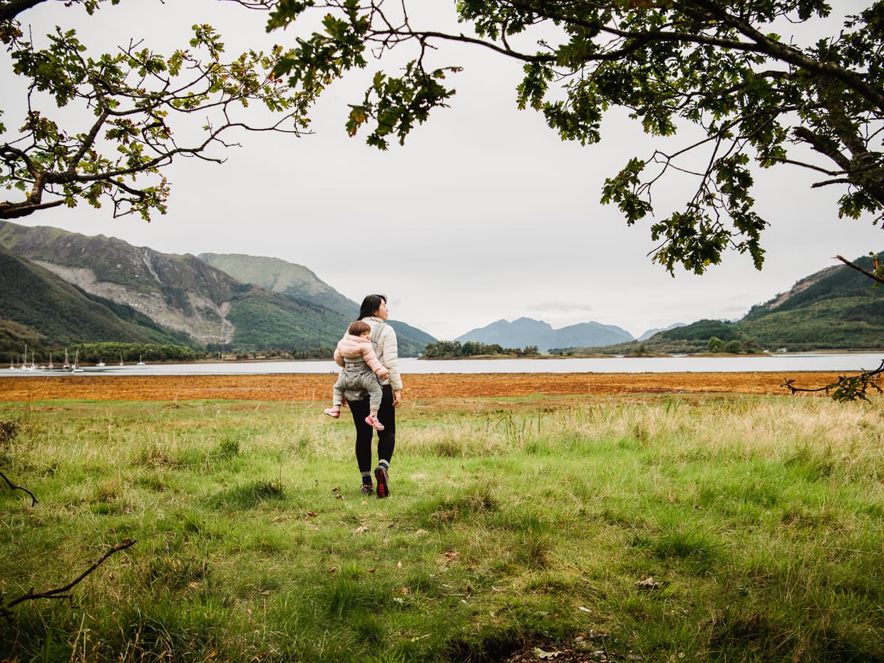 Walking in Glencoe, Scotland with the Ergobaby Omni 360