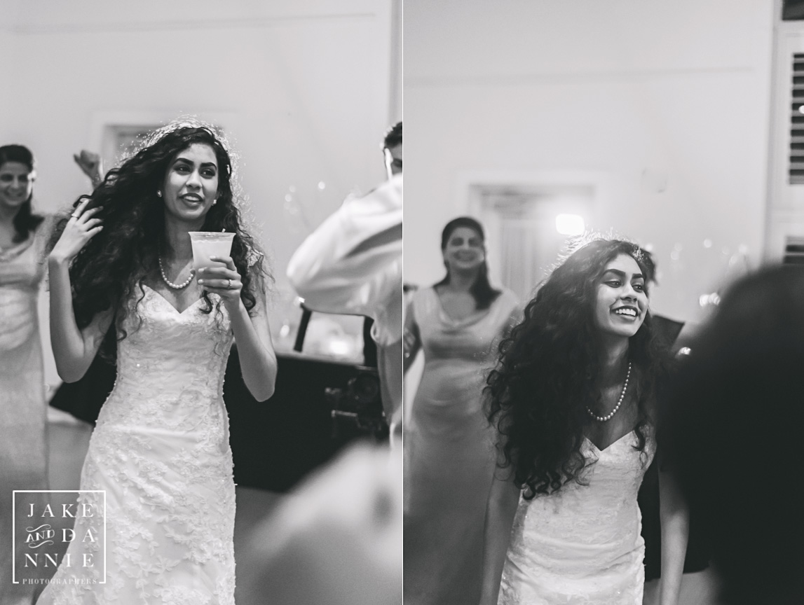 Bride dances during her wedding reception.