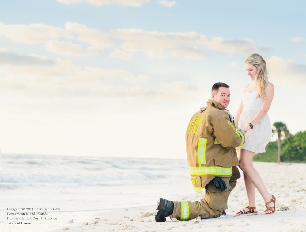 Firefighter and fiance enjoy a moment together during engagement photo session