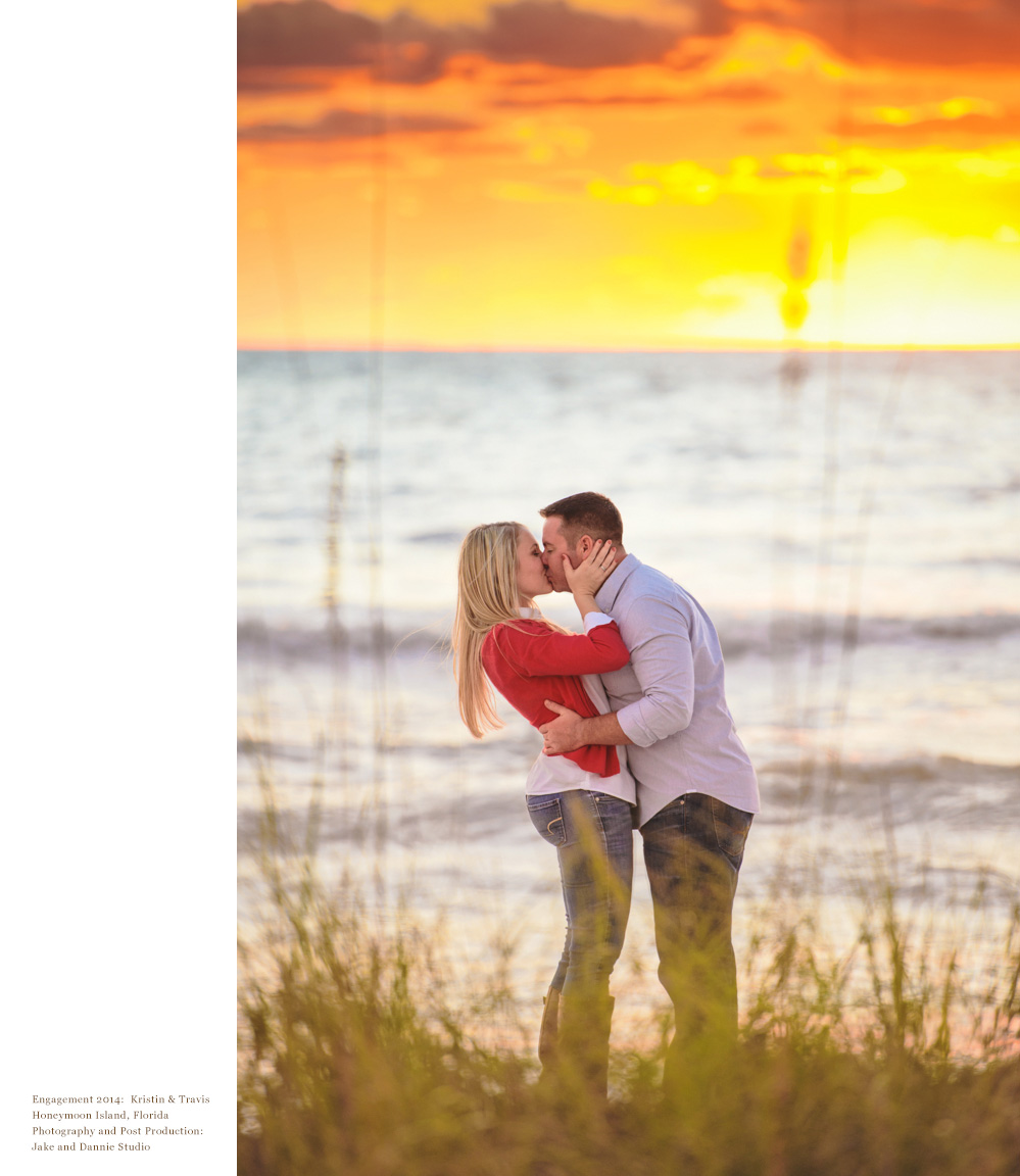 Kissing near the beach grass with waves nearby
