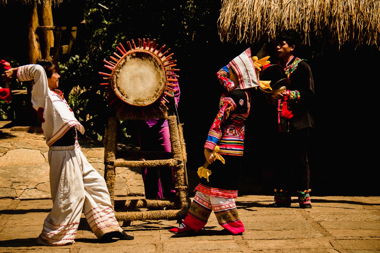 Free performances at the Yunnan Ethnic Village in Kunming, China.