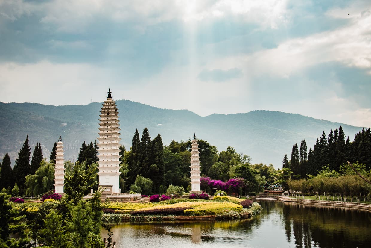 The three pagodas in the bai village.