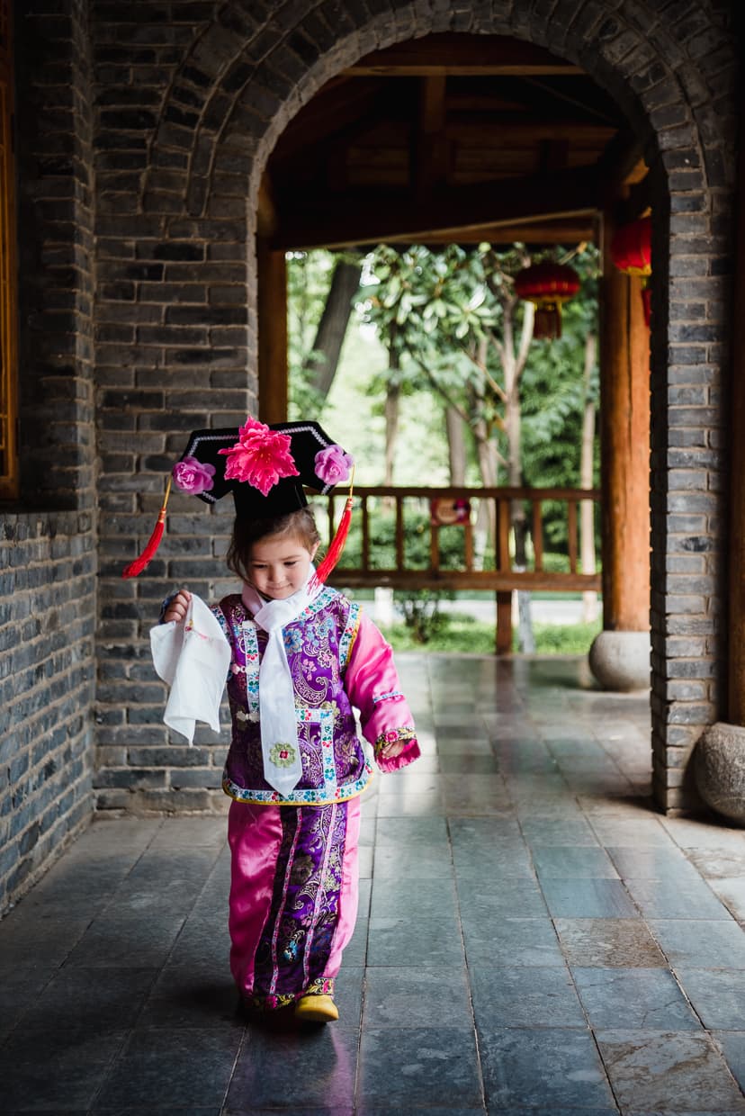 Walking in the Manchurian village.