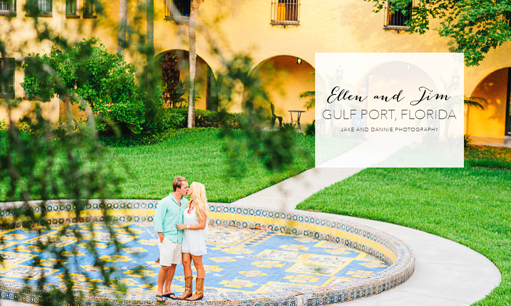 Engagement photos at Stetson Law in Gulfport, Florida
