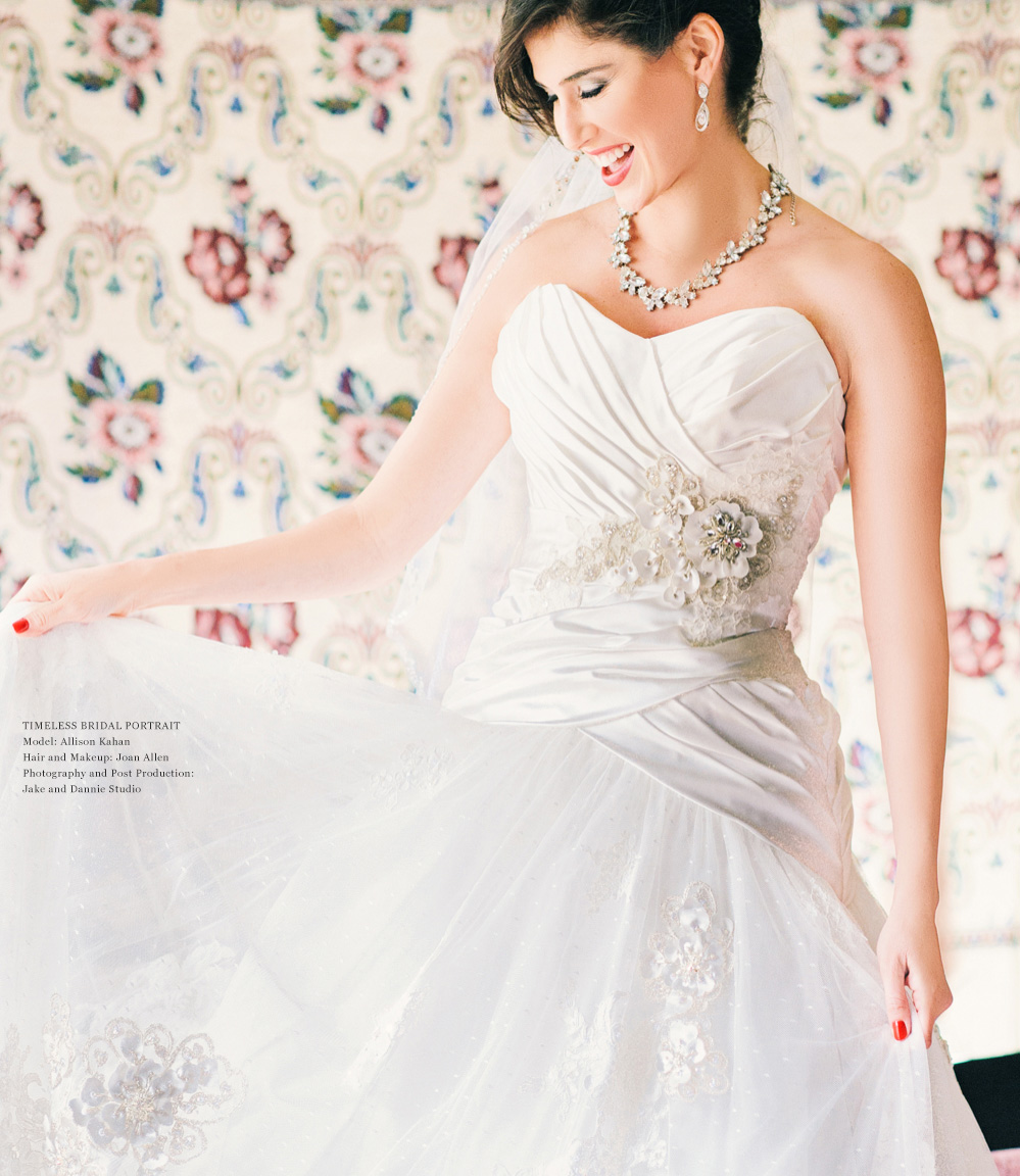 A bride has fun in her wedding dress
