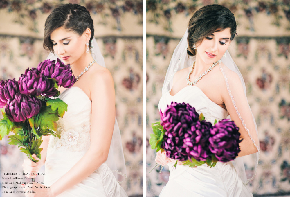 Two ways to look good holding a bouquet of flowers with a wedding dress