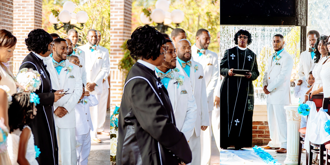 The groom watches the bride come down the aisle in Tampa Florida