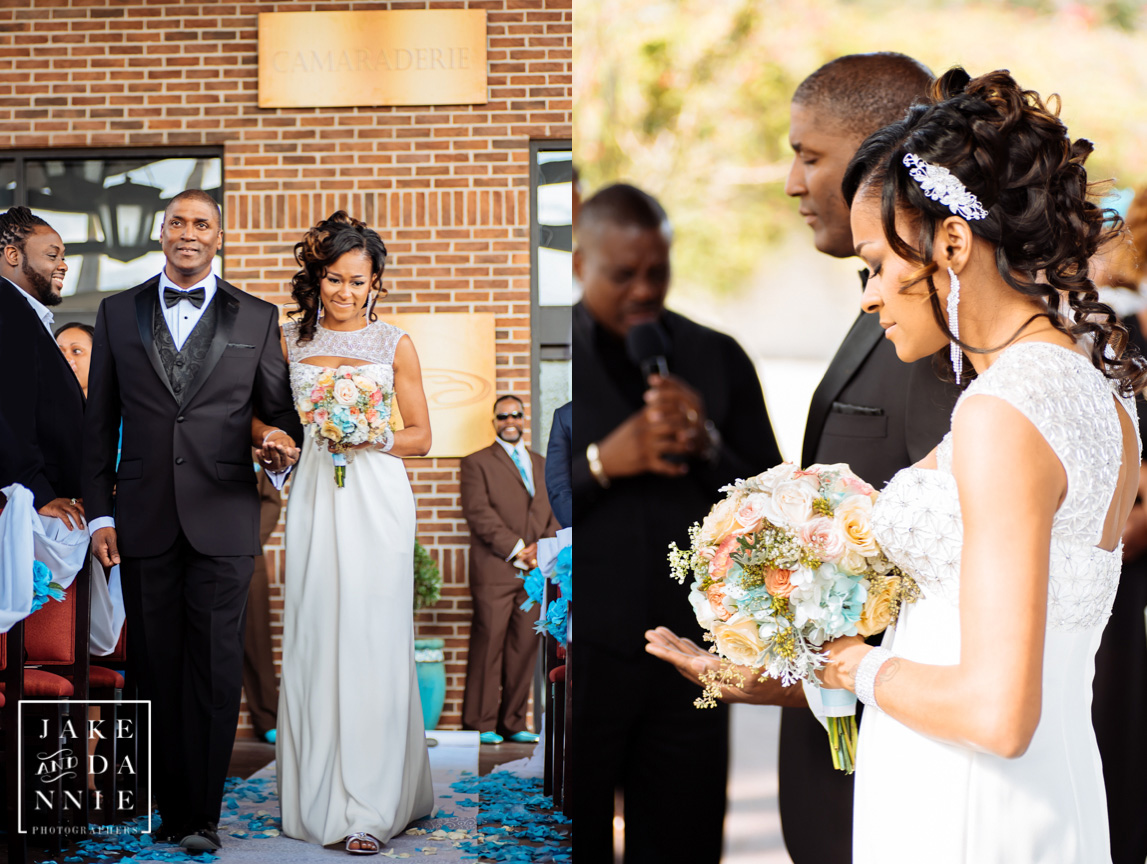 The Father of the bride prepares to give his daughter away