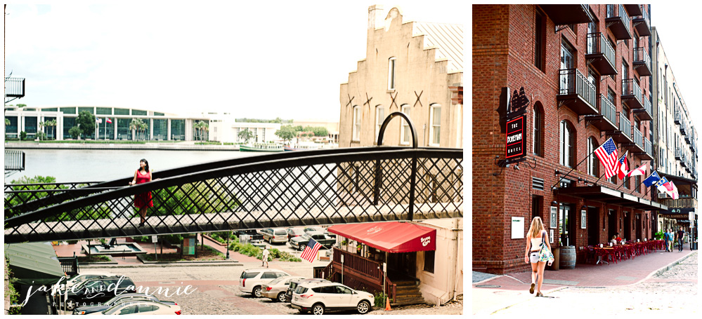 River Street near the savannah waterfront featured a lot of foot cool foot bridges. They make good travel photos.