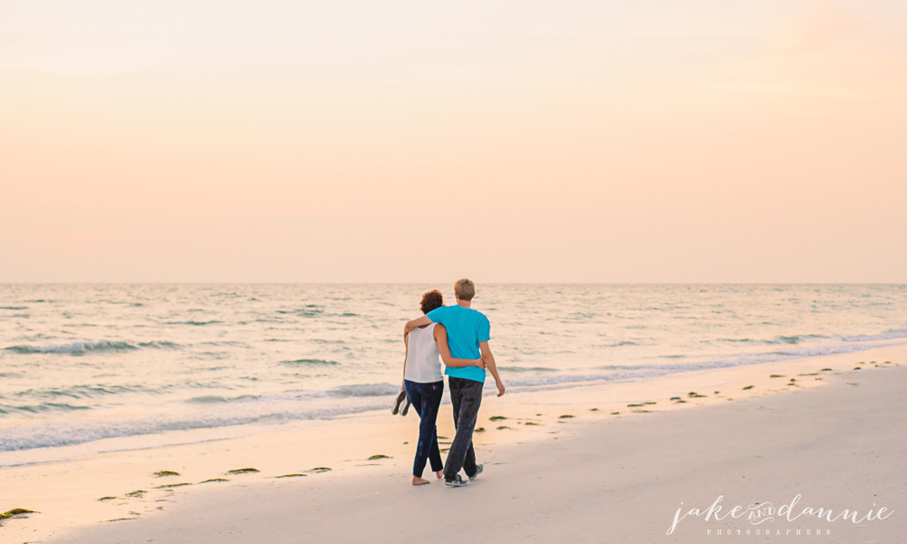 Our couple walks off into the sunset
