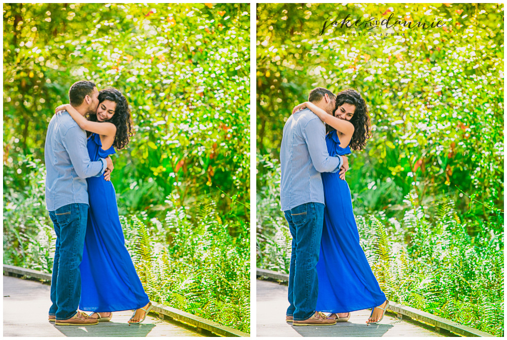 A quick hug in photos of florida couple