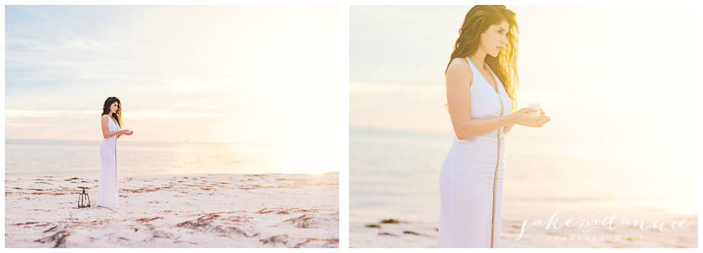 Allison on the beach for a fashion photography session in florida