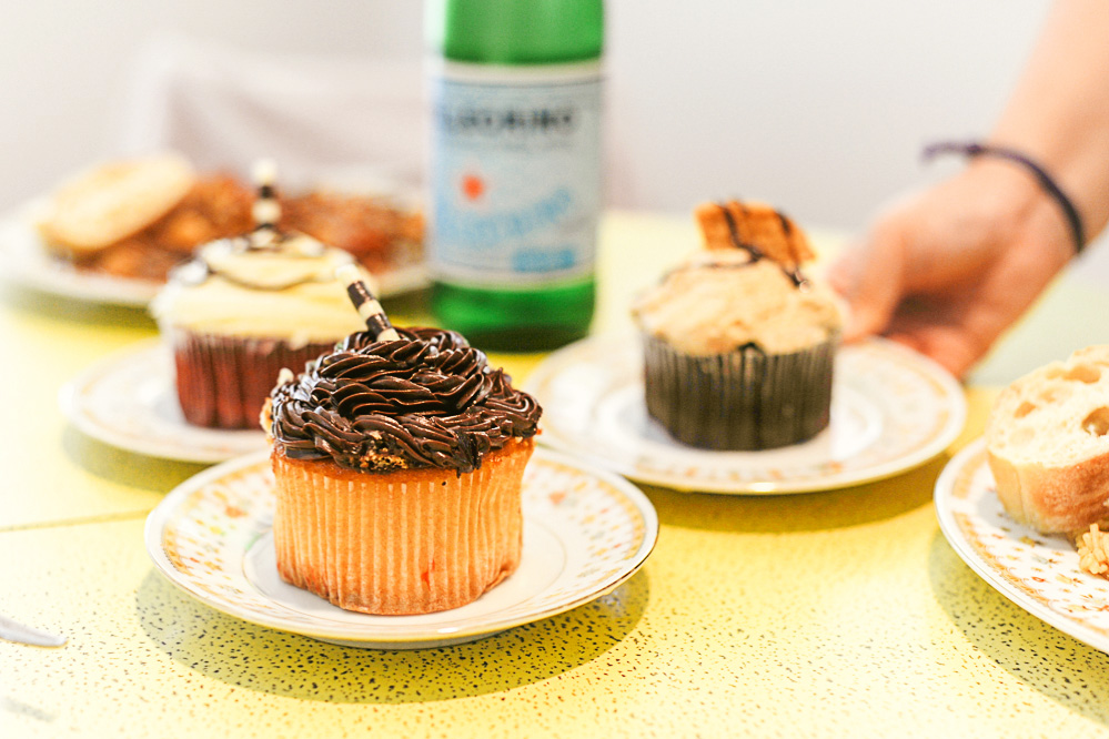 Cupcakes for desert at Karen's birthday party