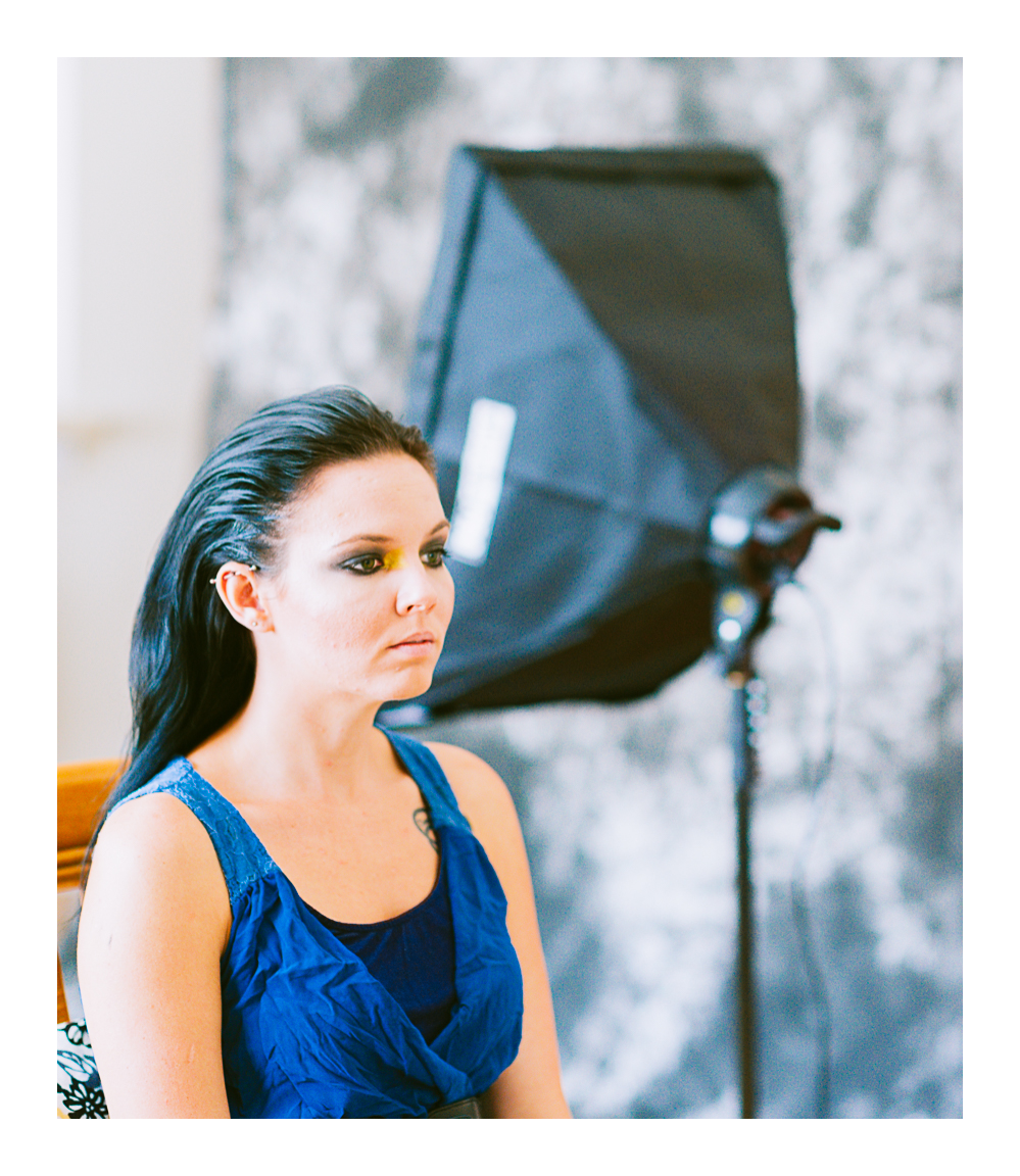 Julia getting ready in our new photography studio