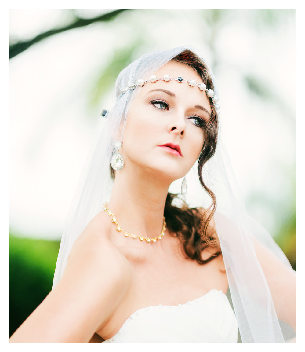 Confident bride in the garden, ready for her wedding