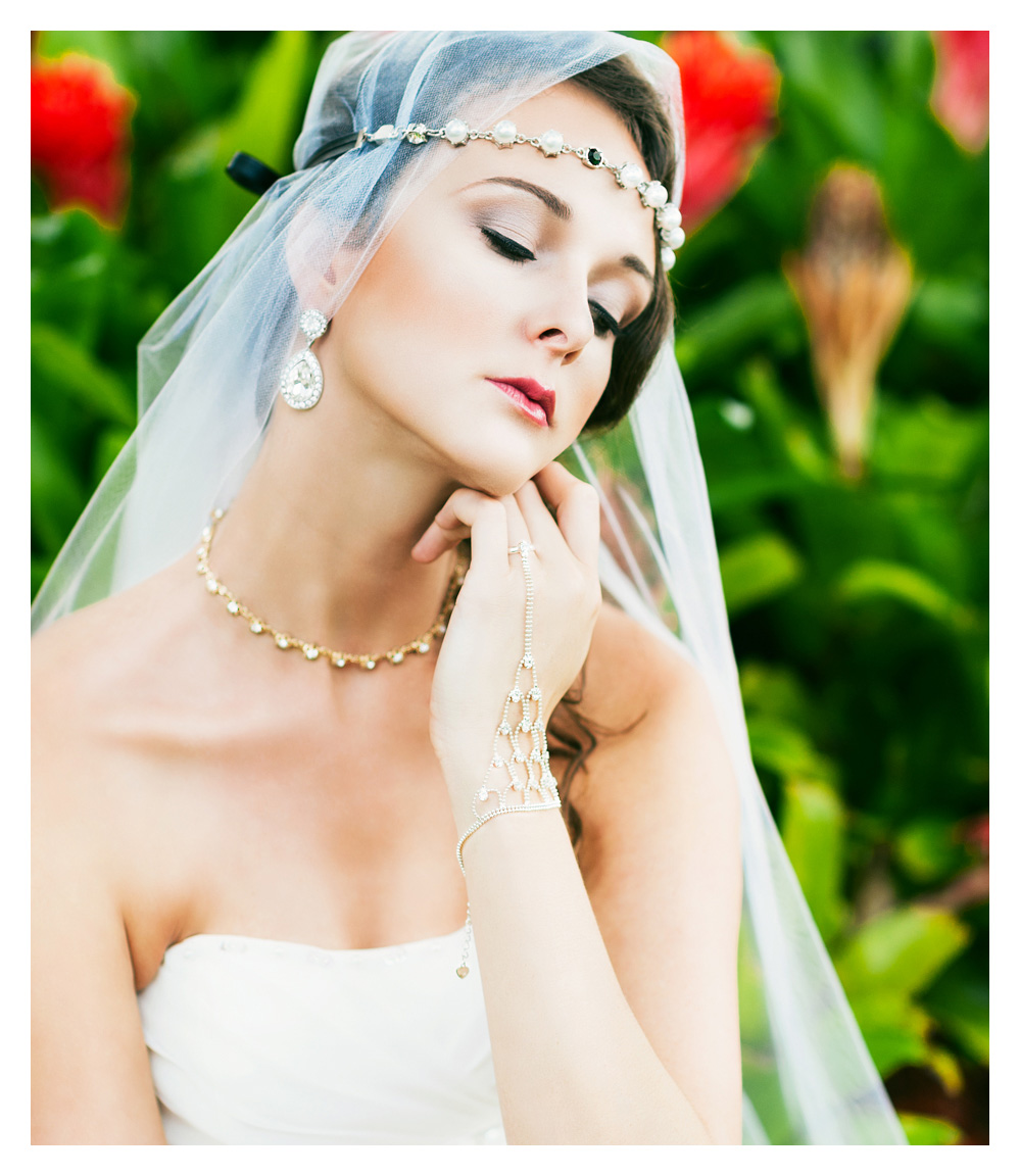 Bride resting in the garden.