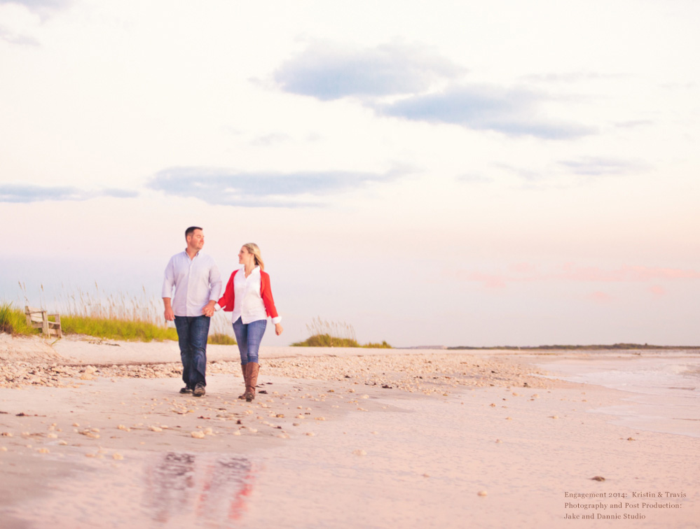 Nothing like a romantic walk on the beach, especially with a colorful sky