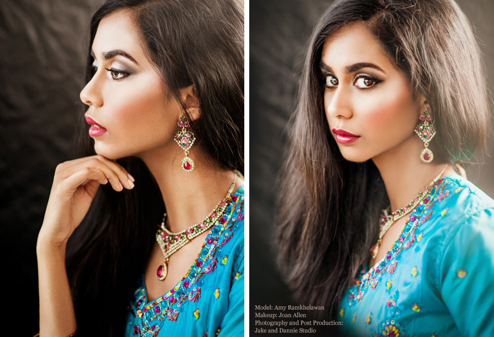 Beautiful Indian style glamor photography with blue clothing